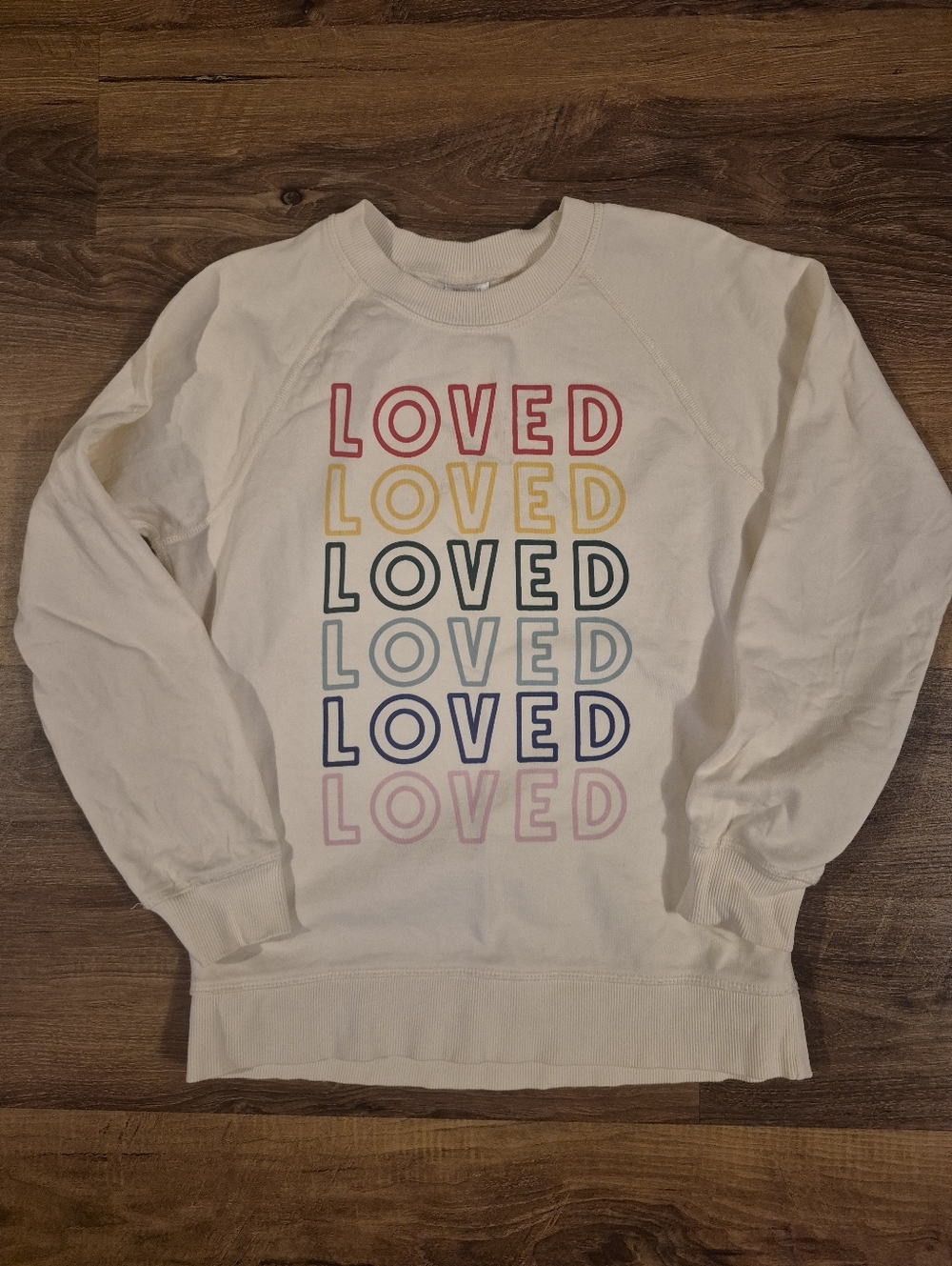 Hanna Andersson Cream Sweatshirt with Red Logo Accent